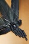 BABEYOND (Black) - 1920s Flapper Headpiece Roaring 20s Great Gatsby Headband Black Feather Headband 1920s Flapper Gatsby Hair Accessories (Black)