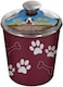 Loving Pets Bella Dog Bowl Canister/Treat Container, Merlot