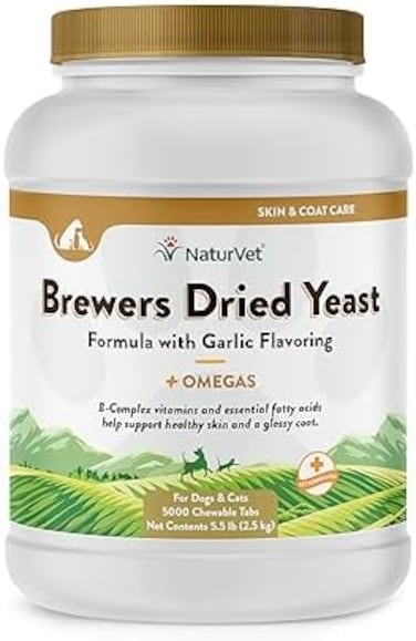 NaturVet 5000 Count Brewer's Dried Yeast Formula with Omegas