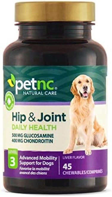 petnc NATURAL CARE, Hip &amp; Joint, Level 3, Liver Flavor, 45 Chewables