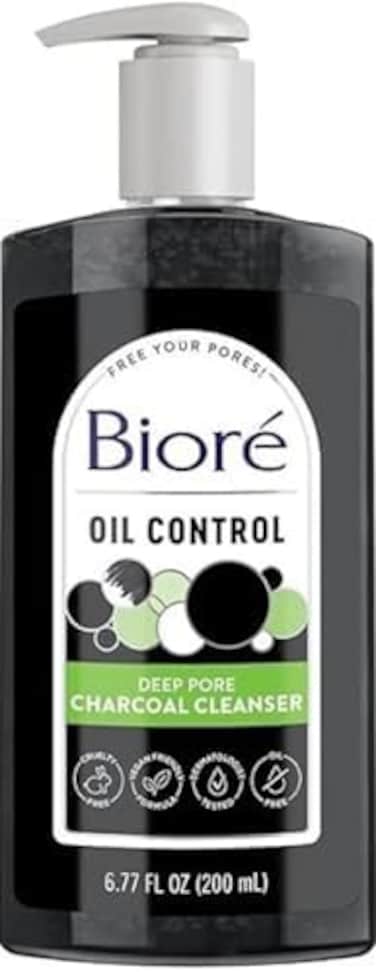 Bior&eacute; Biore Deep Pore Charcoal Daily Face Wash, 6.77 Fl oz, with Deep Pore Cleansing for Dirt and Makeup Removal From Oily Skin