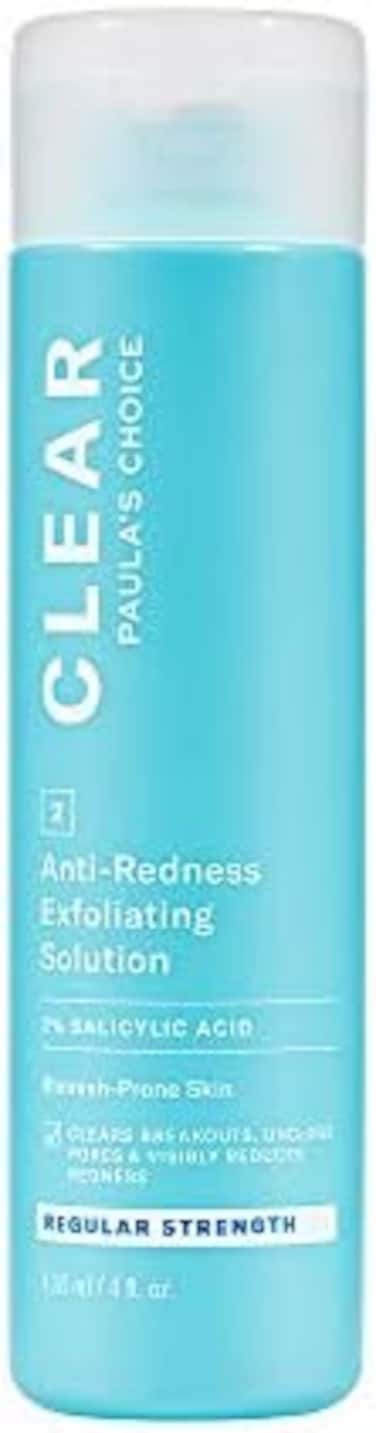 Paula's Choice CLEAR Anti-Redness Exfoliating Solution, 2% Salicylic Acid Exfoliant, for Mild to Severe Acne &amp; Breakouts, Blackheads and Clogged Pores, Fragrance-Free, 4 Fl. Oz