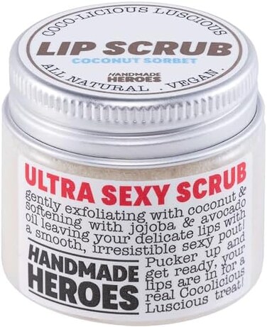 Handmade Heroes All Natural Vegan Coconut Lip Scrub Gentle Exfoliation 1.23oz