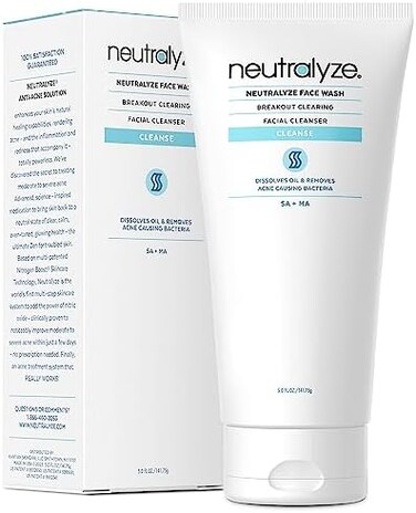 Neutralyze Moderate To Severe Acne Face Wash - Maximum Strength Acne Facial Cleanser With Mandelic Acid