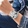 Avaner Mens Big Face Watch, Dual Time Zone Leather Strap Sport Watch, Analog Quartz Wrist Watch with Decorative Compass Thermometer Dial