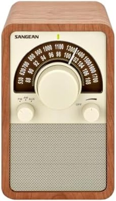 راديو سانجين خشبي لسطح المكتب من الجوز WR-15WL AM/FM