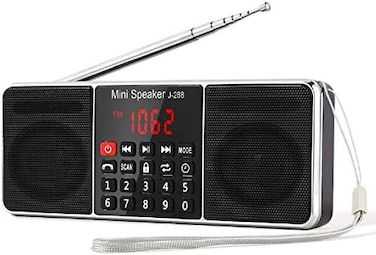 PRUNUS J-288 Portable Radio AM FM with Bluetooth Speaker, Sleep Timer, Power-Saving Display, Ultra-Long Antenna, AUX Input &amp; USB Disk &amp; TF Card MP3 Player, NO Manual Preset