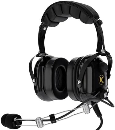 كوريا للطيران كوري للطيران P1 Series PNR Pilot Aviation سماعة رأس باللون الأسود