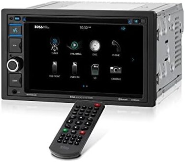 بوس اوديو BV9364B دبل دين، شاشة LCD رقمية 6.2 بوصة، شاشة تعمل باللمس، DVD/CD/MP3/USB/SD AM/FM، بلوتوث، جهاز تحكم عن بعد لاسلكي