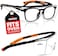 NoCry Over-Glasses Safety Glasses - with Clear Anti-Scratch Wraparound Lenses, Adjustable Arms, Side Shields, UV400 Protection, ANSI Z87 &amp; OSHA Certified, Black and Orange Frames