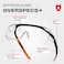 NoCry Over-Glasses Safety Glasses - with Clear Anti-Scratch Wraparound Lenses, Adjustable Arms, Side Shields, UV400 Protection, ANSI Z87 &amp; OSHA Certified, Black and Orange Frames