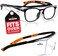 NoCry Over-Glasses Safety Glasses - with Clear Anti-Scratch Wraparound Lenses, Adjustable Arms, Side Shields, UV400 Protection, ANSI Z87 &amp; OSHA Certified, Black and Orange Frames