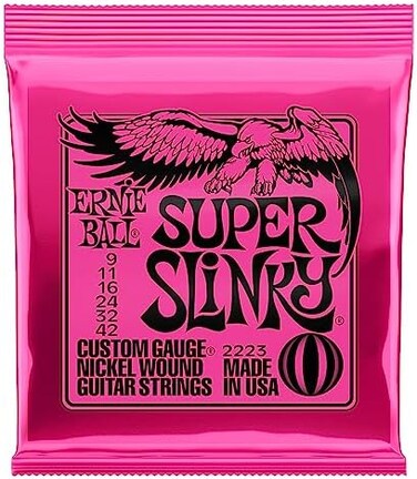 Ernie Ball Super Slinky Nickel Wound E-Gitarrensaiten, St&auml;rke 9-42