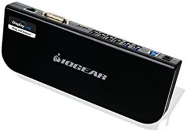 Iogear USB 3.0 9 in 1 Universal Docking Station - Dual Monitor with HDMI n DVI/VGA - 2 x USB 3.0-4 x USB 2.0 - Gigabit Ethernet - 3.5mm Audio Out - Laptop - Ultrabook -PCs - Mac - More - GUD300