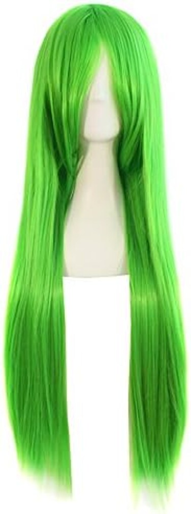 MapofBeauty (Fluorescent Green) - 32" 80cm Long Straight Anime Costume Cosplay Wig Party Wig (Fluorescent Green)