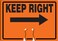 AccuformNMC "Keep Right (Arrow)" Traffic Cone Top Sign, Combine With Orange Cones to Create a Warning Sign, 10" x 14" Plastic Cone Sign, Made in the USA, FBC772