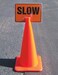 AccuformNMC "Keep Right (Arrow)" Traffic Cone Top Sign, Combine With Orange Cones to Create a Warning Sign, 10" x 14" Plastic Cone Sign, Made in the USA, FBC772