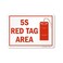 لاصق "5S Red Tag Area" من البلاستيك، 10 بوصات × 14 بوصة
