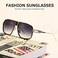 AEVOGUE Sunglasses For Men Goggle Alloy Big Frame Metal Punk Style Shield AE0336