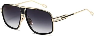AEVOGUE Sunglasses For Men Goggle Alloy Big Frame Metal Punk Style Shield AE0336