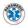 Accuform Signs LHTL627 Emergency Response Reflective Hard Hat/Helmet Sticker, Legend "PARAMEDIC" with Graphic, 2-1/4" Diameter, Blue/Black on White