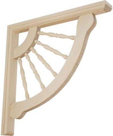 Ekena Millwork BKT01X12X12CRRW 1 1/2-Inch W by 12-Inch D by 12-Inch H Crendon Wagon Wheel Bracket, Rubber Wood