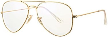 COASION Classic Non prescription Aviator Glasses Clear Lens Metal Frame Eyewear for Men Women
