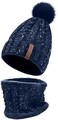 LCZTN Womens Pom Beanie Hat Scarf Set Girls Cute Winter Ski Hat Slouchy Knit Skull Cap with Fleece Lined, Wine Red Beanie&amp;scarf, One size