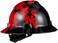 MSA 10082235 V-Gard Hard Hat Front Brim with Ratchet Suspension, Standard, Black w/Red Maple Leaf