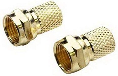 RCA Premium Coax RG6 Twist-On F-Connectors - 2 Pack (VH59R) GOLD