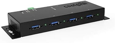 coolgear Coolgear USB 3.0 4-Port Industrial Hub Metal Case with Screw Lock Cable Option