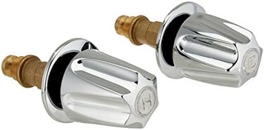 صنبور حوض Pfister 2-handle & بعد التثبيت مع مقابض حيوية بمقبض معدني كروم، مصقول
