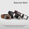 WERFORU Leather Ratchet Dress Belt for Men Perfect Fit Waist Size Up to 44" with Automatic Buckle