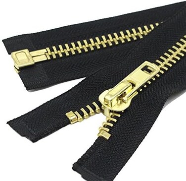 YaHoGa 30 Inch Brass Separating Jacket Zipper Heavy Duty Metal Zipper for Men's Jackets Coats Sewing Crafts (30" Right Hand)