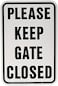 اتش واي-كيه او برودكتس الألومنيوم "PLEASE KEEP GATE CLOSED" 20523 مقاس 12 بوصة × 18 بوصة أسود/ابيض، 1 لكل منها