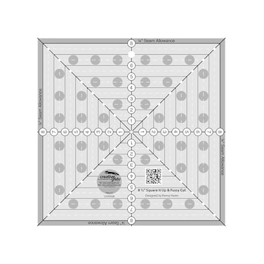 Creative Grids 8-1/2 inch Square It Up or Fussy Cut Square Quilt Ruler