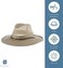 Dorfman Pacific Men's Brushed Twill-and-Mesh Safari Hat with Genuine Leather Trim