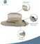 Dorfman Pacific Men's Brushed Twill-and-Mesh Safari Hat with Genuine Leather Trim