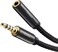 Zeskit Zeskit AU112 Braided Nylon 12 Feet Premium Audio Cable - 3.5mm 4 Poles Jack (Male to Female)