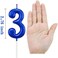 NEWCANDLE Blue Birthday Candles 3 Candle 3rd Three Years Cake Bady Roman Numberal Cool Number Candle No 30 31 32 33 34 35 36 37 38 39