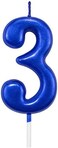 NEWCANDLE Blue Birthday Candles 3 Candle 3rd Three Years Cake Bady Roman Numberal Cool Number Candle No 30 31 32 33 34 35 36 37 38 39