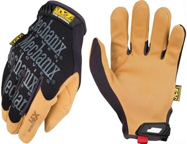 Mechanix Wear: Material4X قفازات مصنوعة من الجلد الصناعي الأصلي - مقاومة للتآكل (متوسط، بني/أسود)