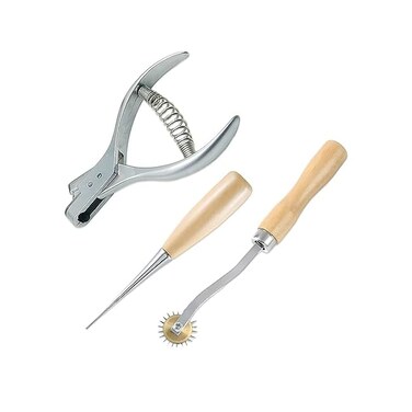 Bluemoona 3 Pcs - PATTERN NOTCHER 45N PROFESSIONAL DESIGNER PUNCH 0.2cm (W) X 0.8cm (L) Pattern Stitch Wheels AWL