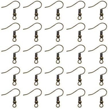TOAOB THE ONE AND ONLY BABY 100Pcs Earring Hooks Ear Wires With Ball Coil Antique Bronze Hypo-Allergenic For Diy Jewelry Making 18mm 02-antique Bronze