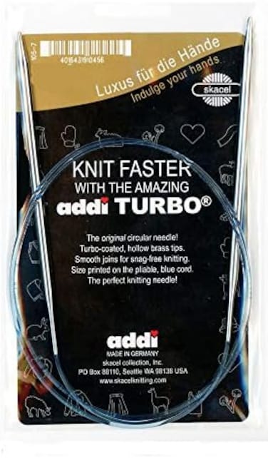 سلك أزرق حصري من addi Knitting Turbo Circular Skacel 32 بوصة (80 سم)، نيكل، مقاس-US-03-(3.25 مم)