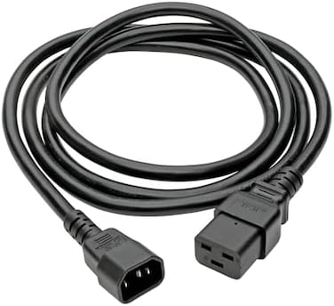 سلك كهربائي واضح، 15 امبير، 14AWG (IEC-320-C19 إلى IEC-320-C14) 6 قدم (P047-006)، أسود
