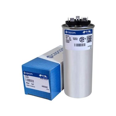 CAP050450440RT - 45 + 5 فائق التوهج MFD 440V VAC - مكثف ترقية تشغيل مزدوج مستدير جودمان