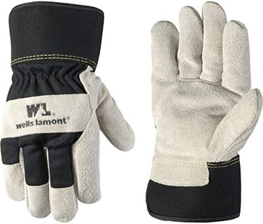 WELLS LAMONT 5130L Work Gloves with Palomino Suede Cowhide, Safety Cuff, C100 Thinsulate, Large