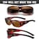Duco Wraparound Fitover Glasses Polarized Wear Over Sunglasses for Men Women UV Protection Sun Glasses Driving 8953, L Size Wine Red Frame Brown Lens, Large