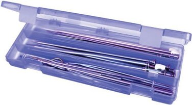 ArtBin 6932AB Hook &amp; Needle Nook, Knitting &amp; Crochet Organizer, [1] Plastic Storage Case, Translucent Periwinkle